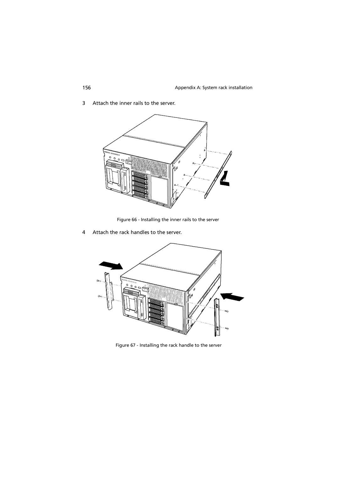Acer G901 manual Attach the inner rails to the server, Attach the rack handles to the server 