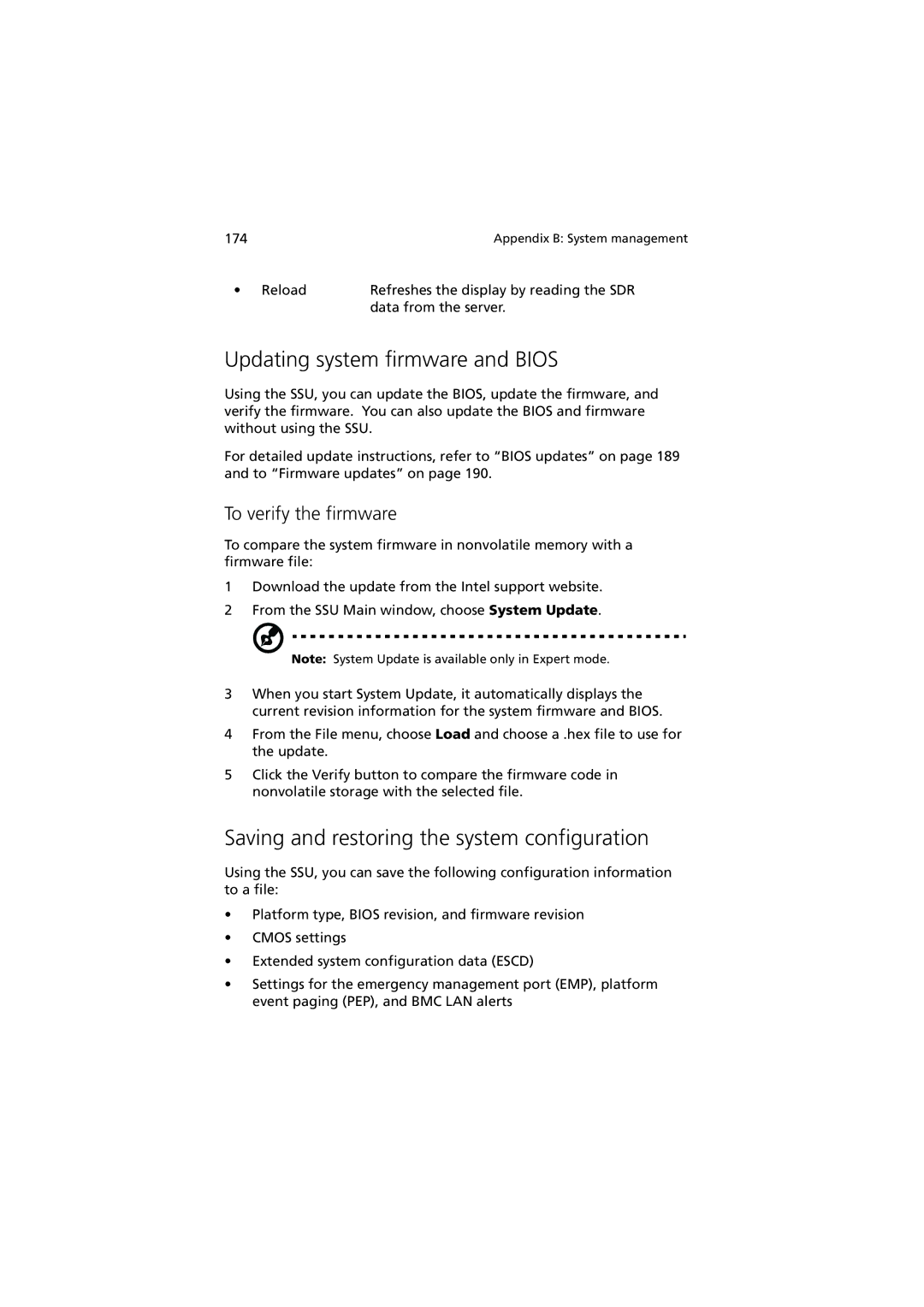 Acer G901 manual Updating system firmware and Bios, Saving and restoring the system configuration, To verify the firmware 