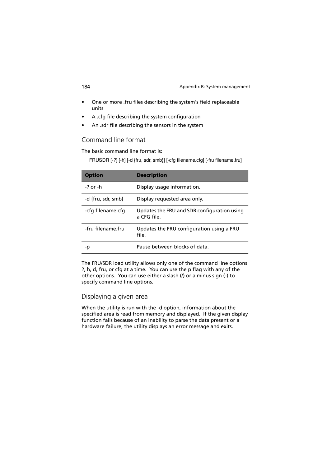 Acer G901 manual Command line format, Displaying a given area, Basic command line format is 