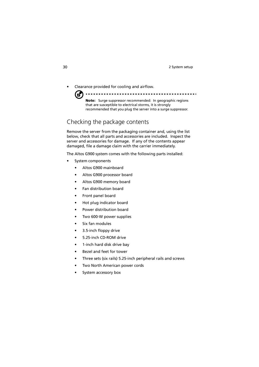 Acer G901 manual Checking the package contents 