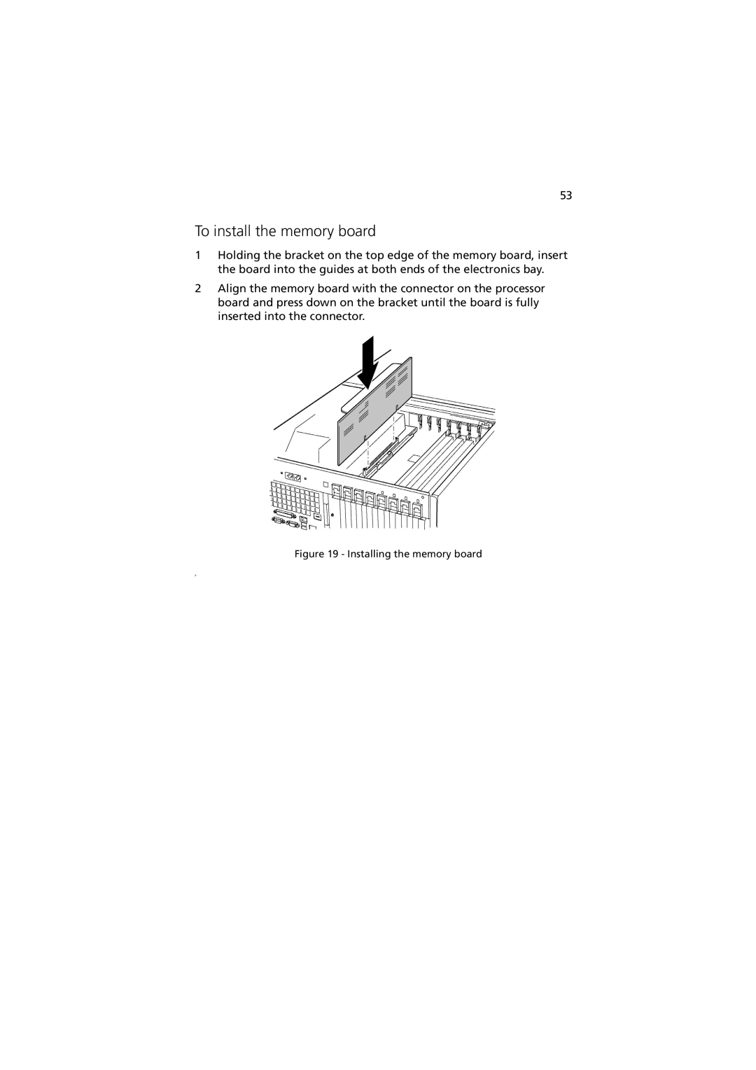 Acer G901 manual To install the memory board, Installing the memory board 