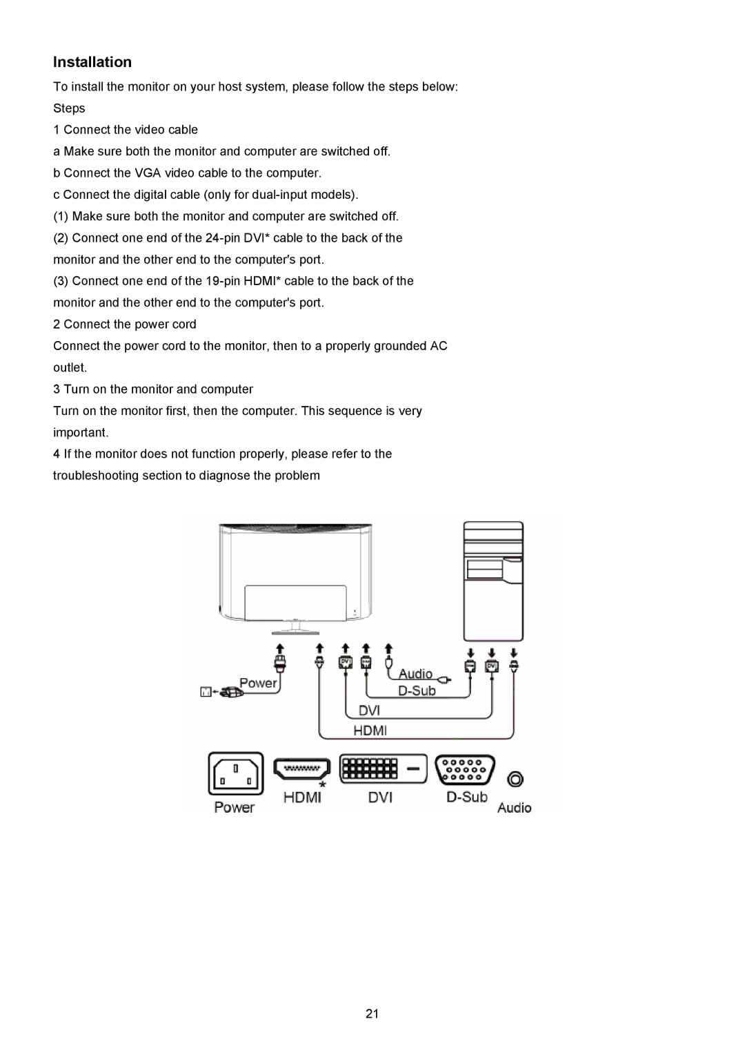 Acer H235H manual Installation 