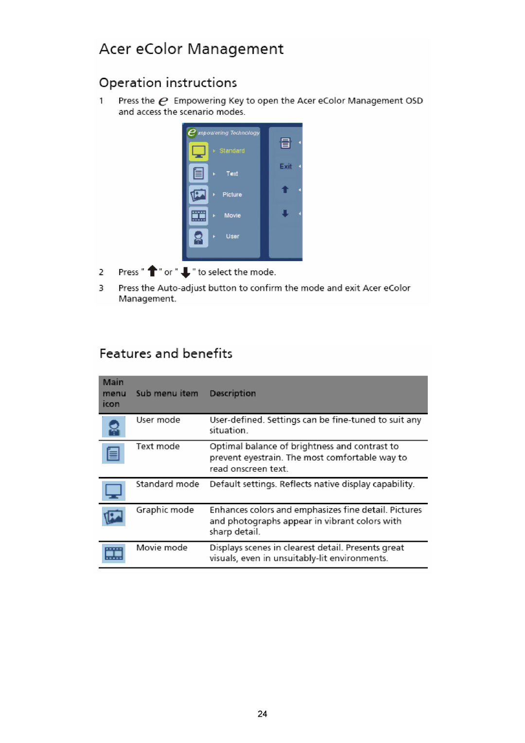 Acer H235H manual 