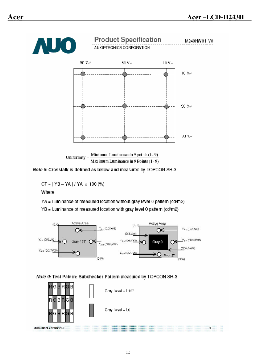 Acer H243H service manual Acer 