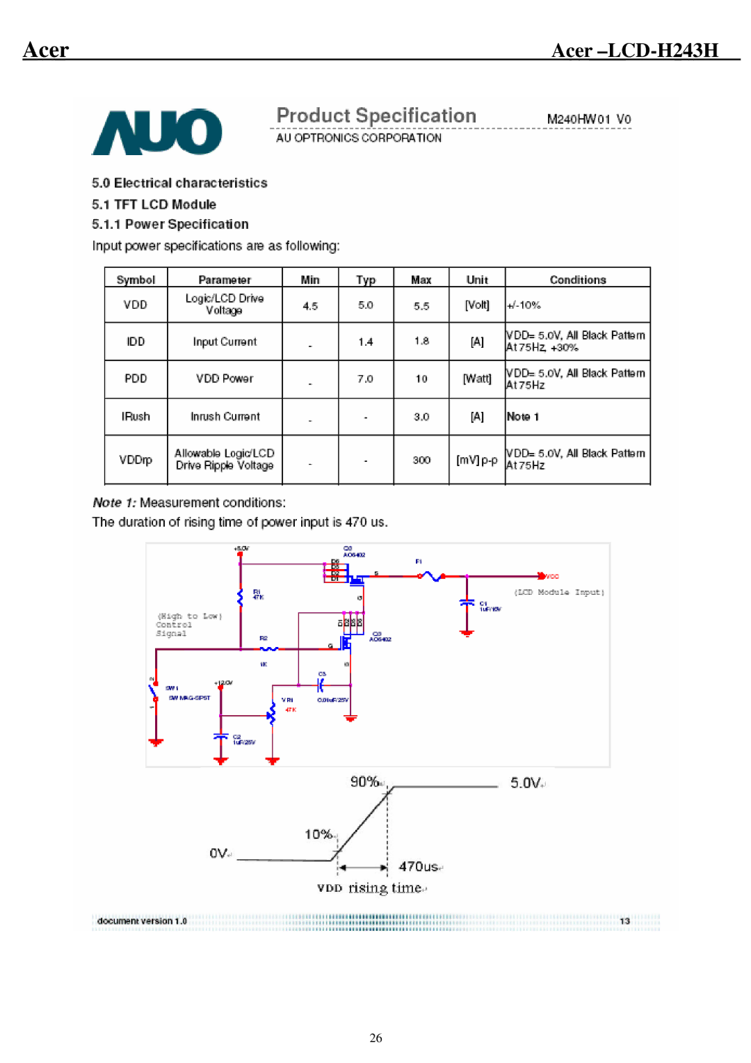 Acer H243H service manual Acer 