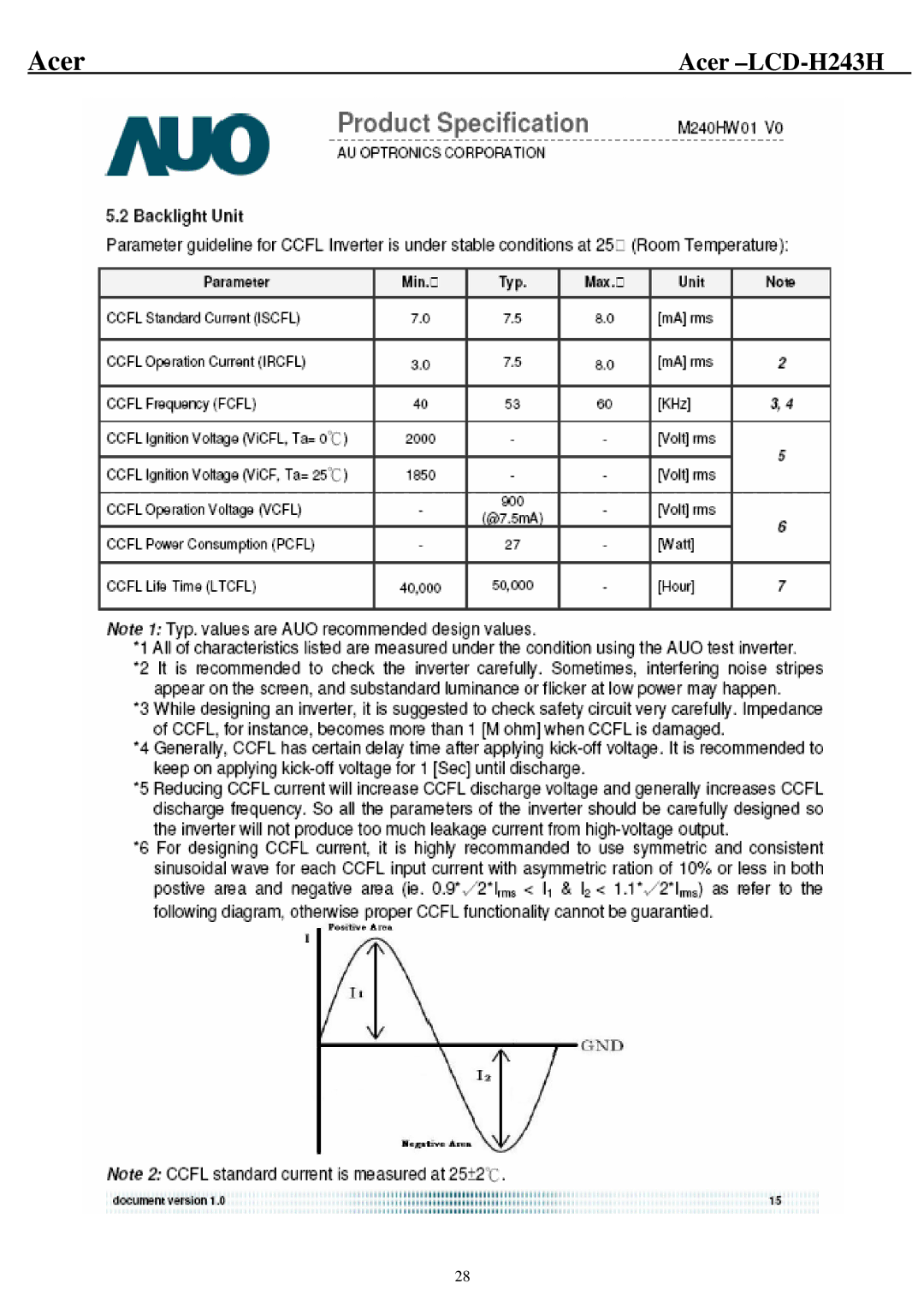 Acer H243H service manual Acer 