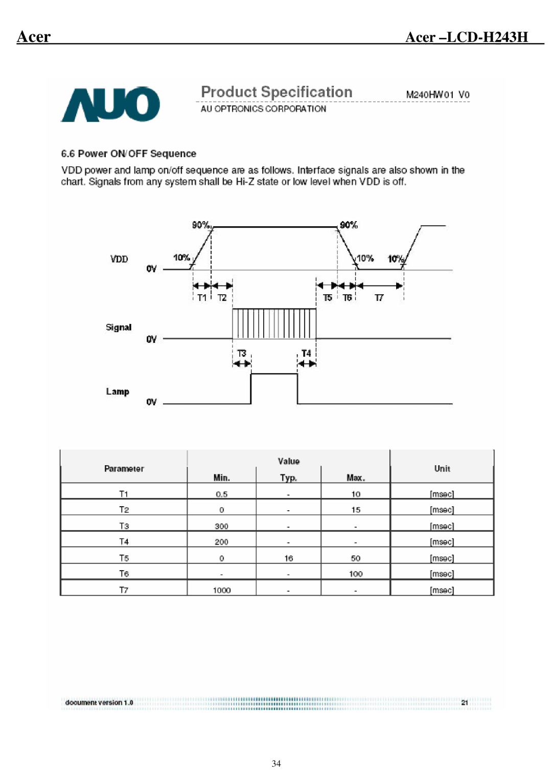 Acer H243H service manual Acer 