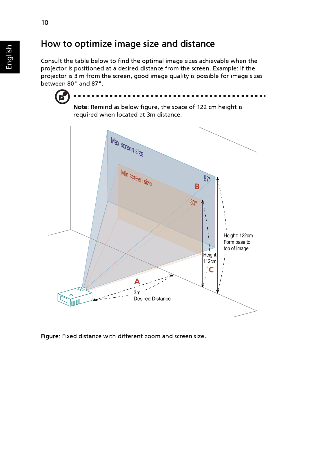 Acer H5360 manual Max screen size 