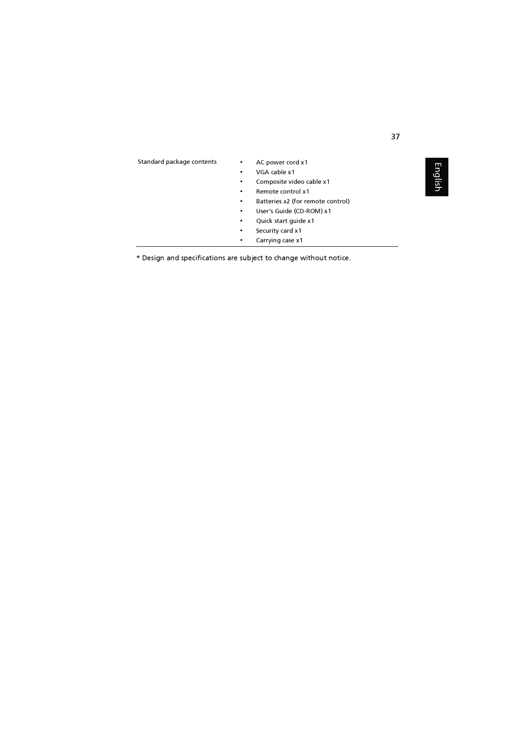 Acer H7531D manual English 