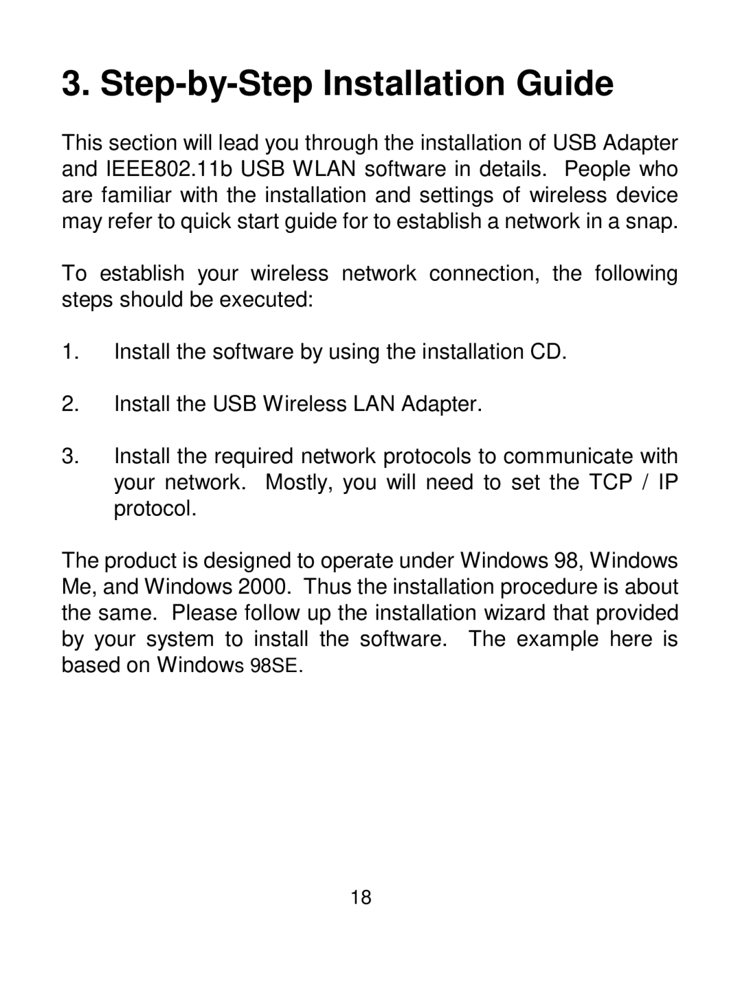 Acer IEEE 802.11b Wireless USB Adapter manual Step-by-Step Installation Guide 