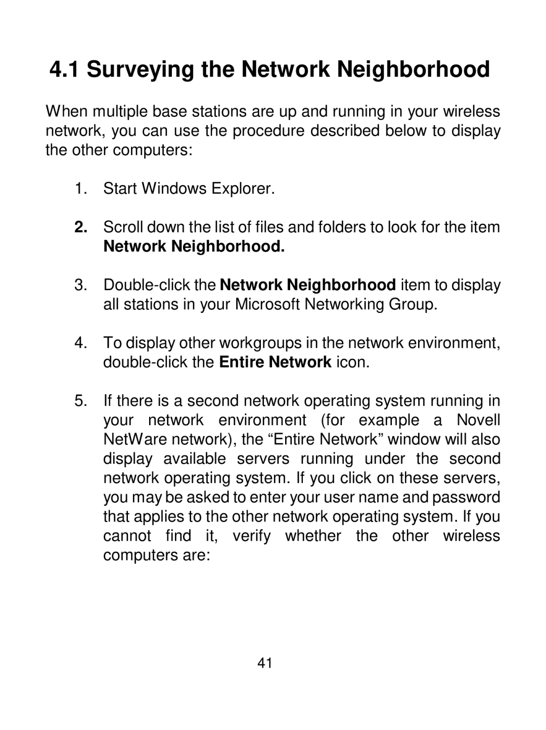 Acer IEEE 802.11b Wireless USB Adapter manual Surveying the Network Neighborhood 