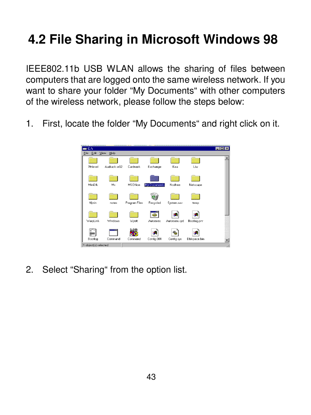 Acer IEEE 802.11b Wireless USB Adapter manual File Sharing in Microsoft Windows 