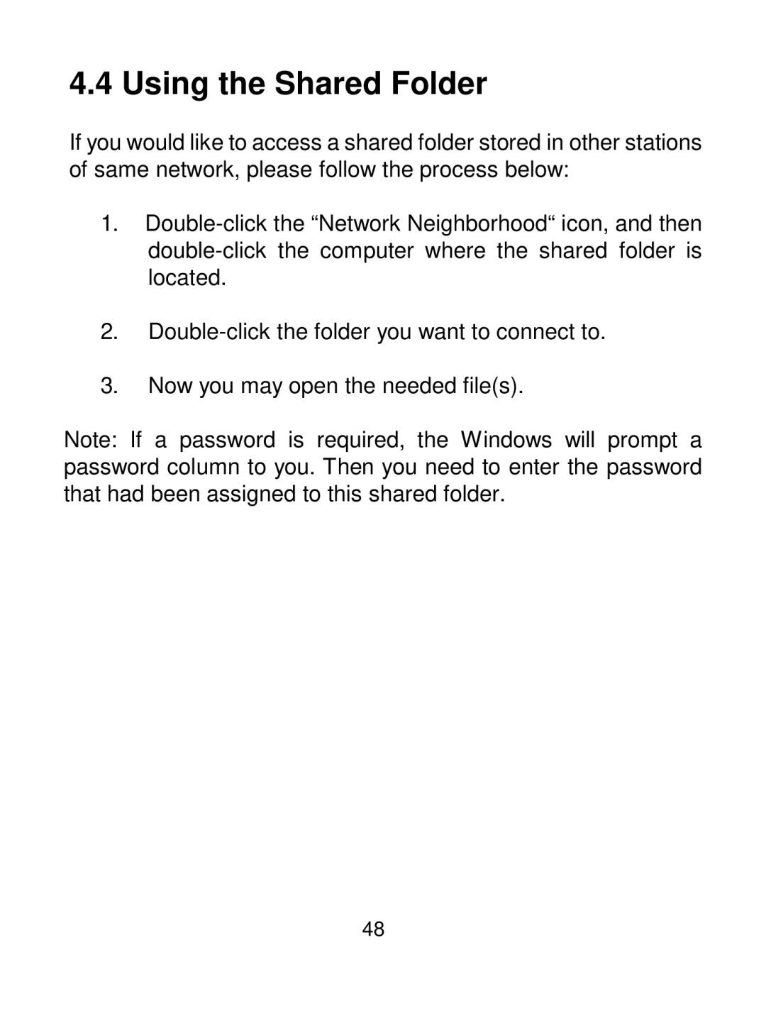 Acer IEEE 802.11b Wireless USB Adapter manual Using the Shared Folder 