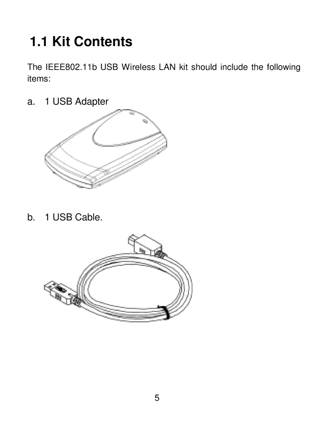 Acer IEEE 802.11b Wireless USB Adapter manual Kit Contents 