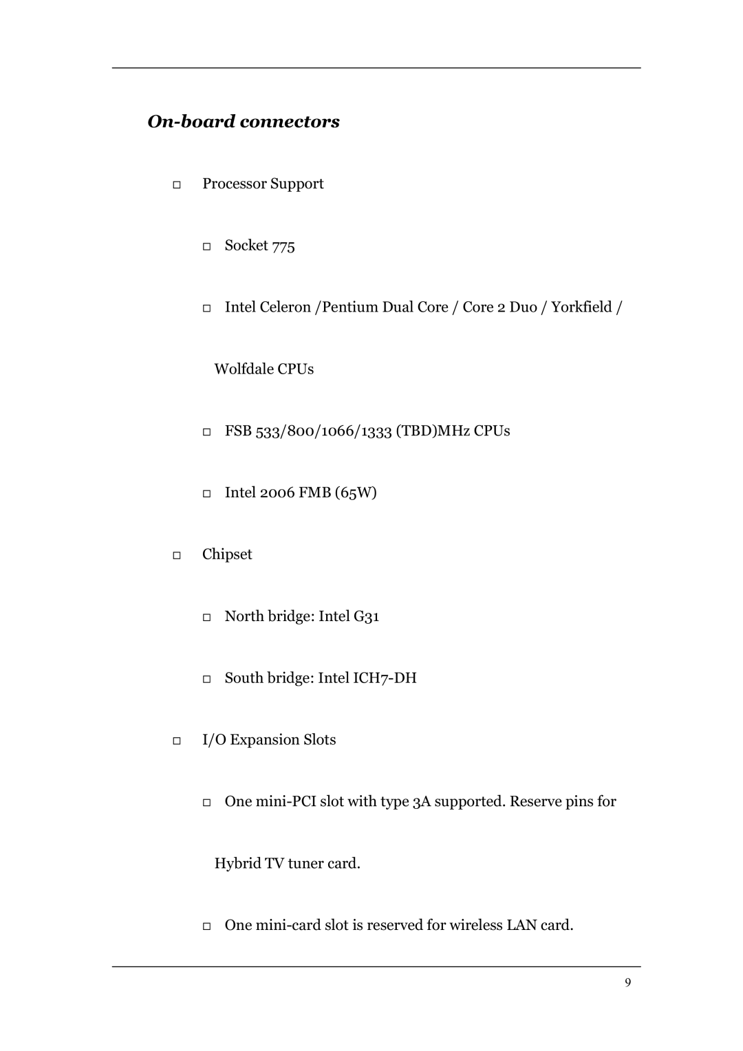 Acer L460 manual On-board connectors 