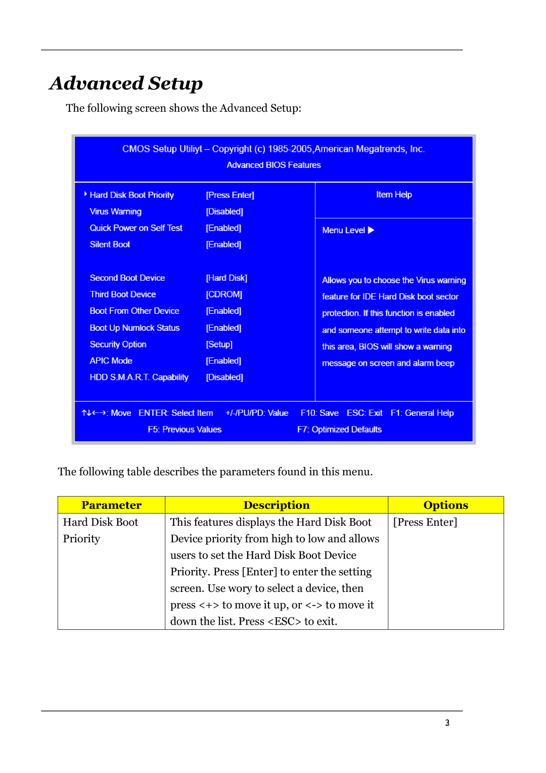 Acer L460 manual Advanced Setup 