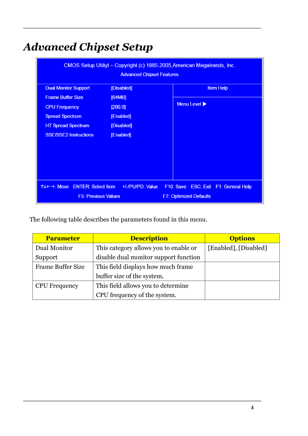 Acer L460 manual Advanced Chipset Setup 