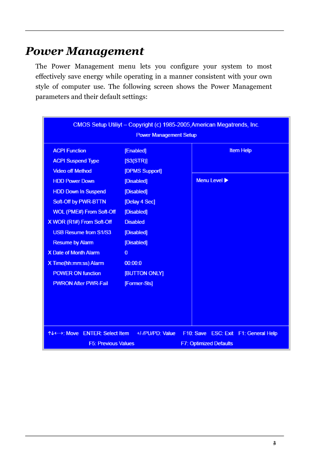 Acer L460 manual Power Management 