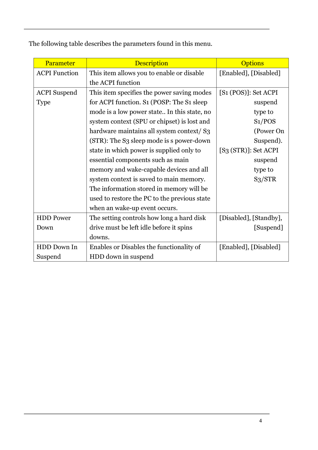 Acer L460 manual S1/POS, S3/STR 