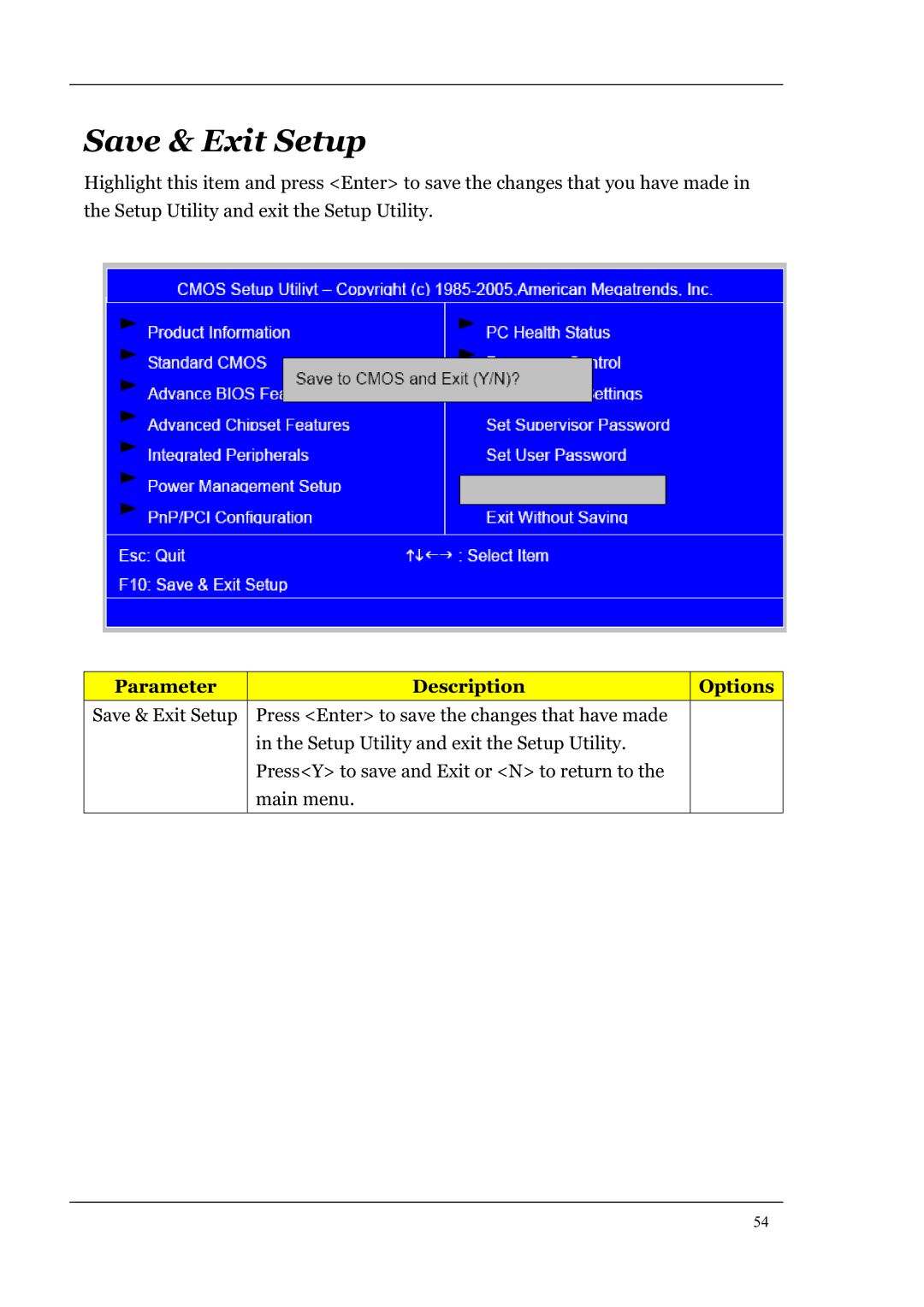 Acer L460 manual Save & Exit Setup 