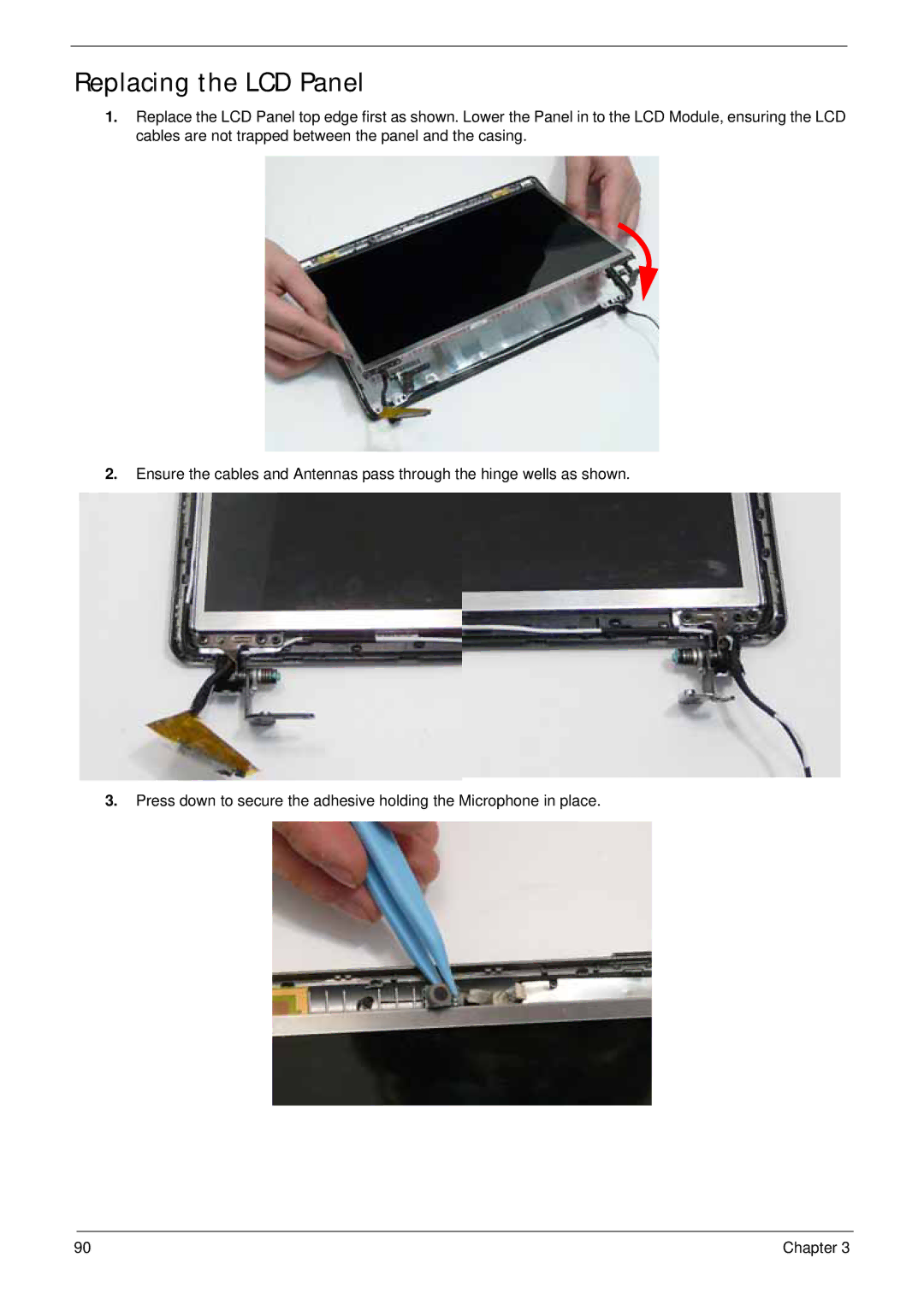 Acer LT31 manual Replacing the LCD Panel 