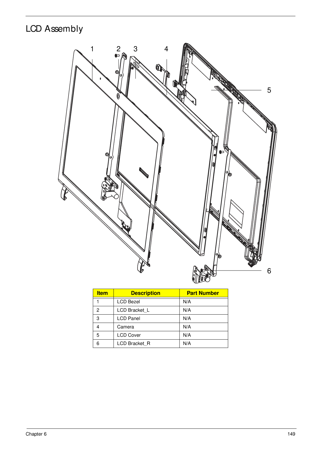 Acer LT31 manual LCD Assembly 