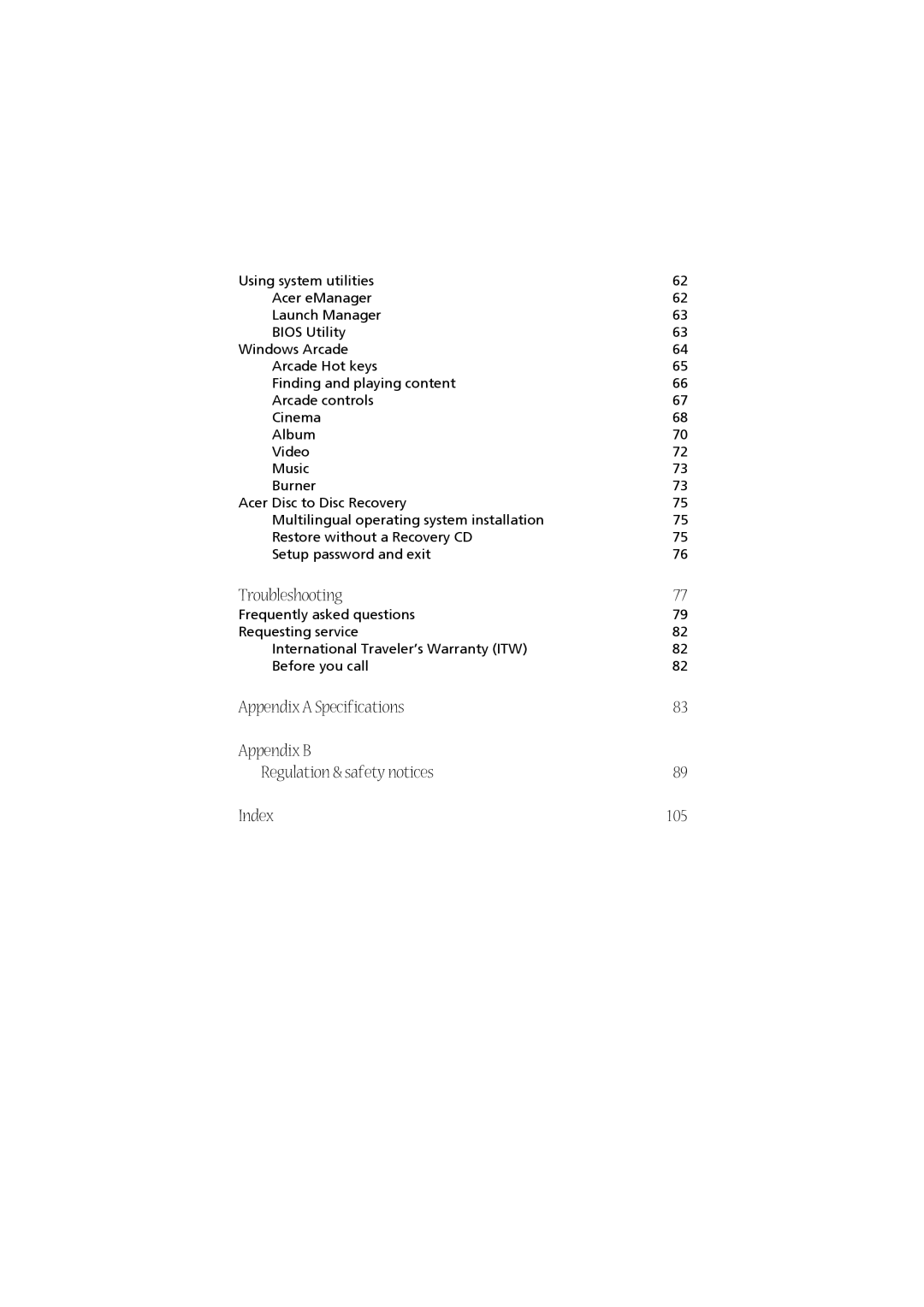 Acer 1670 Series, LW80 manual Troubleshooting 