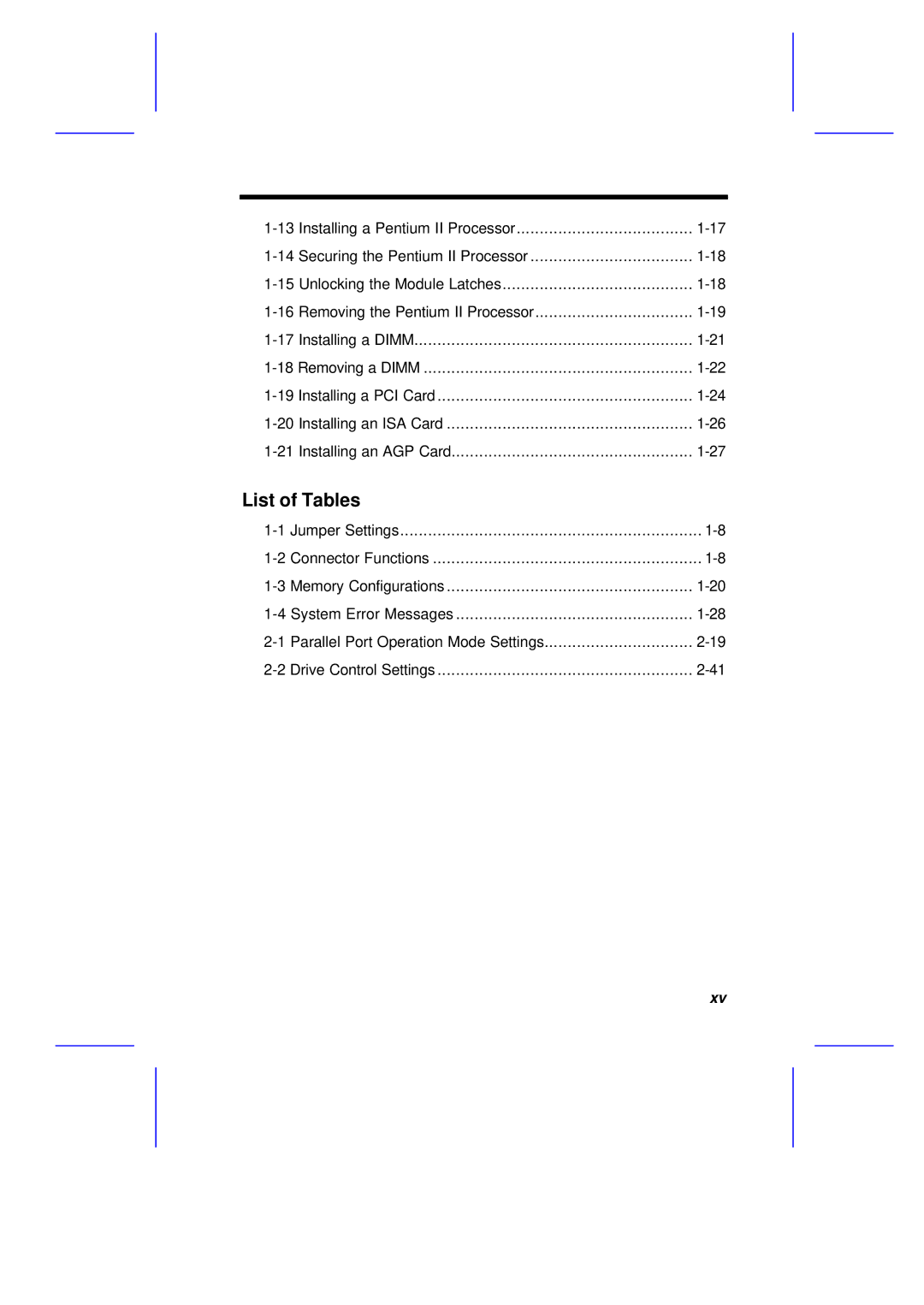 Acer M11E manual List of Tables 