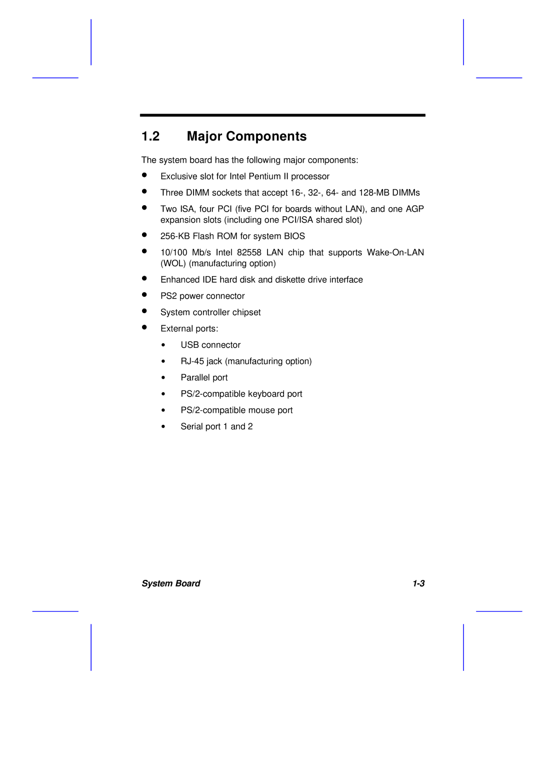 Acer M11E manual Major Components 