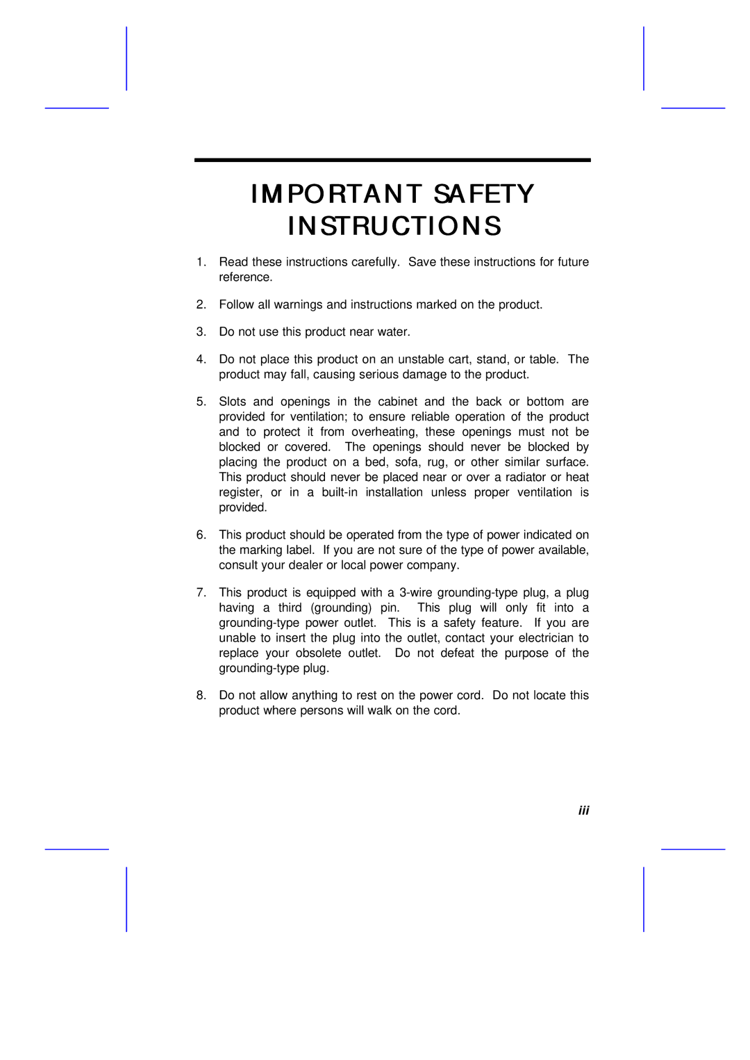 Acer M11E manual Important Safety Instructions 