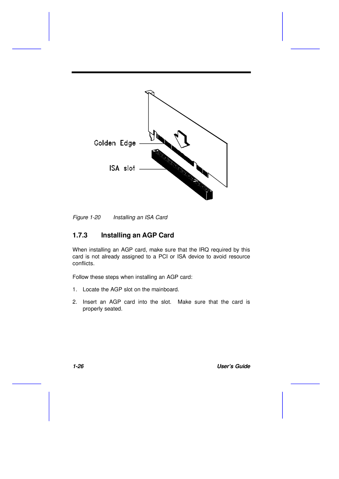 Acer M11E manual Installing an AGP Card, Installing an ISA Card 