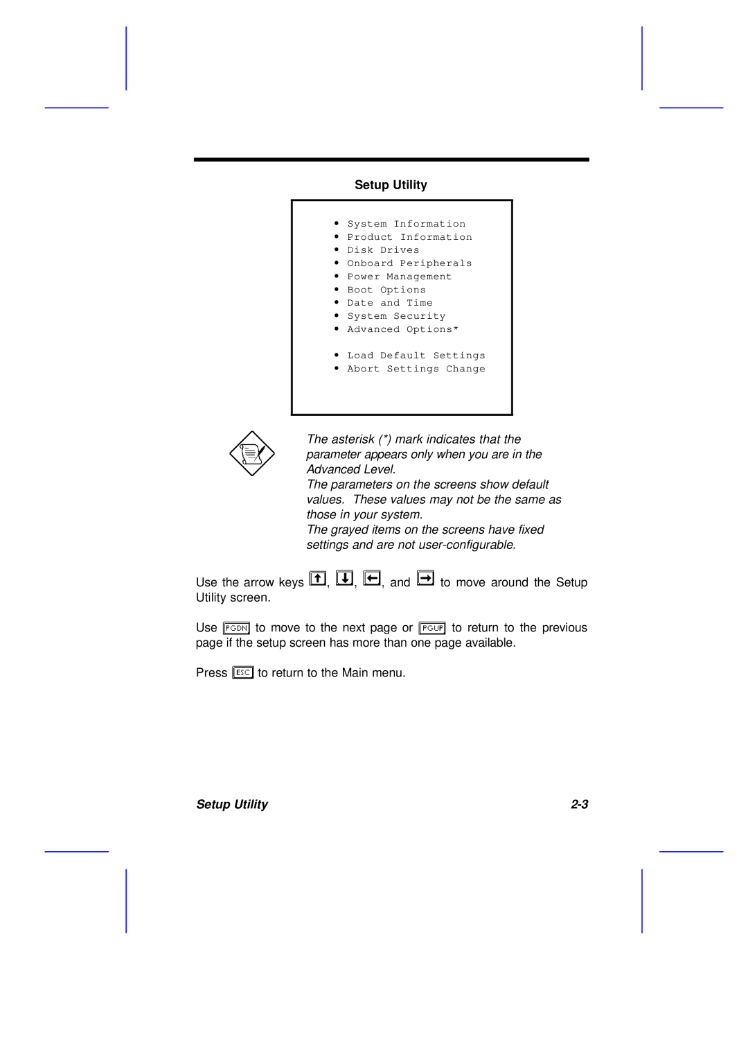 Acer M11E manual Setup Utility 