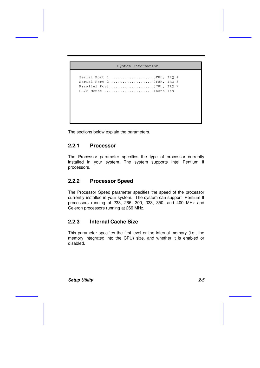 Acer M11E manual Processor Speed, Internal Cache Size 