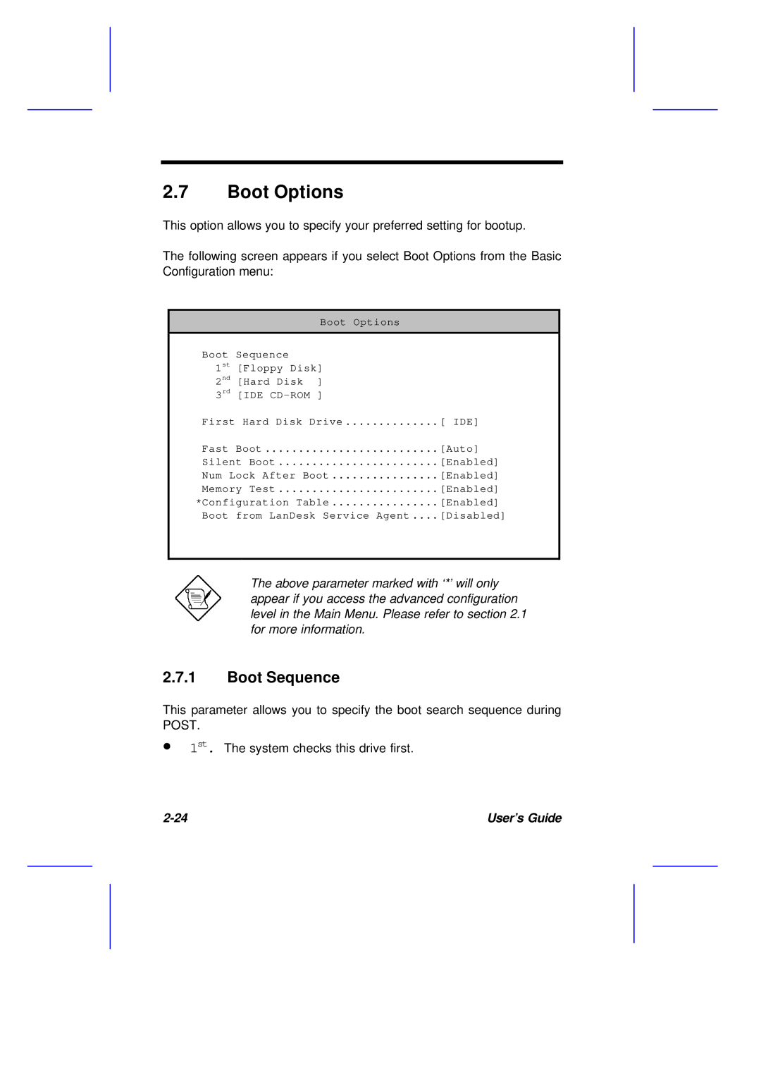 Acer M11E manual Boot Options, Boot Sequence 