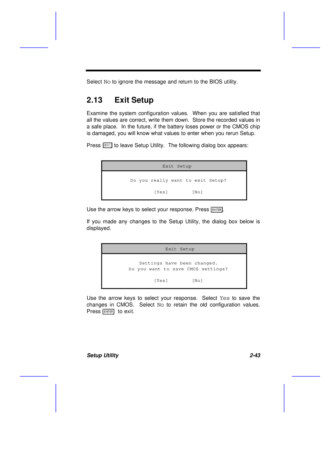 Acer M11E manual Exit Setup 