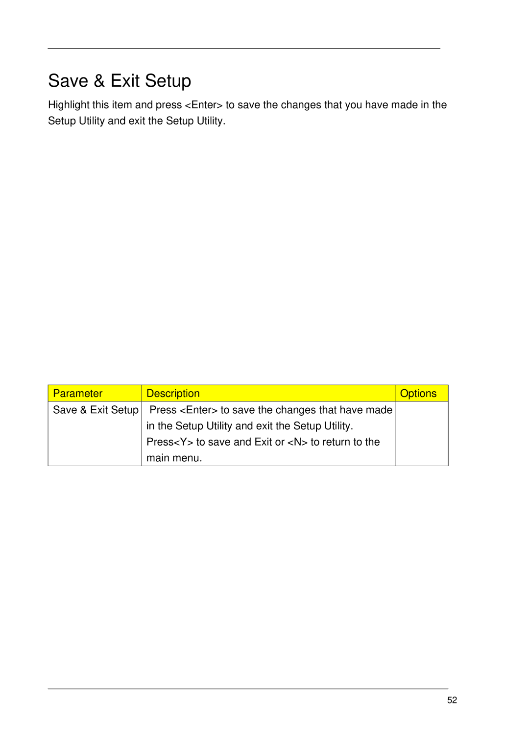 Acer M1620 manual Save & Exit Setup 