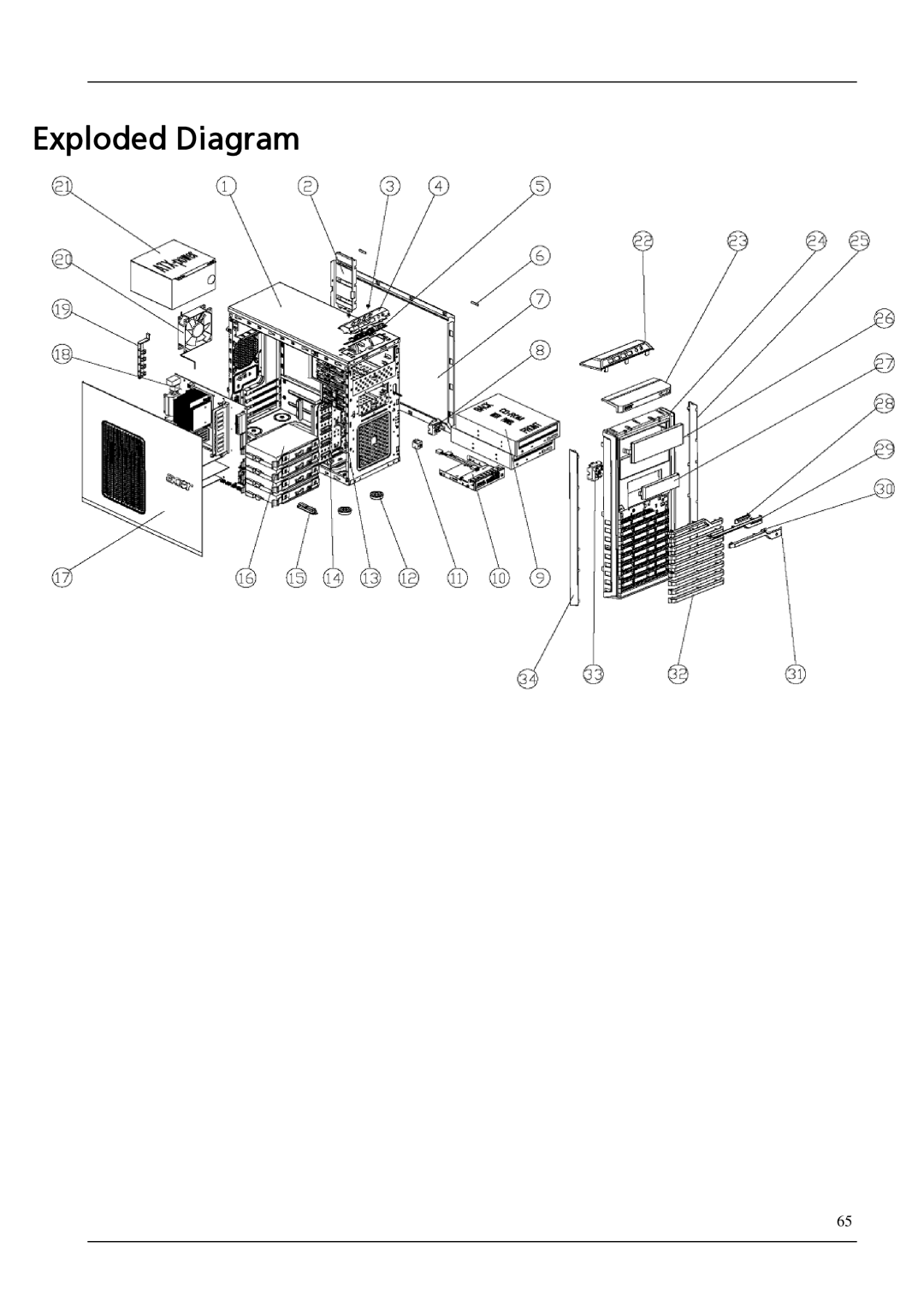 Acer M265 manual Exploded Diagram 