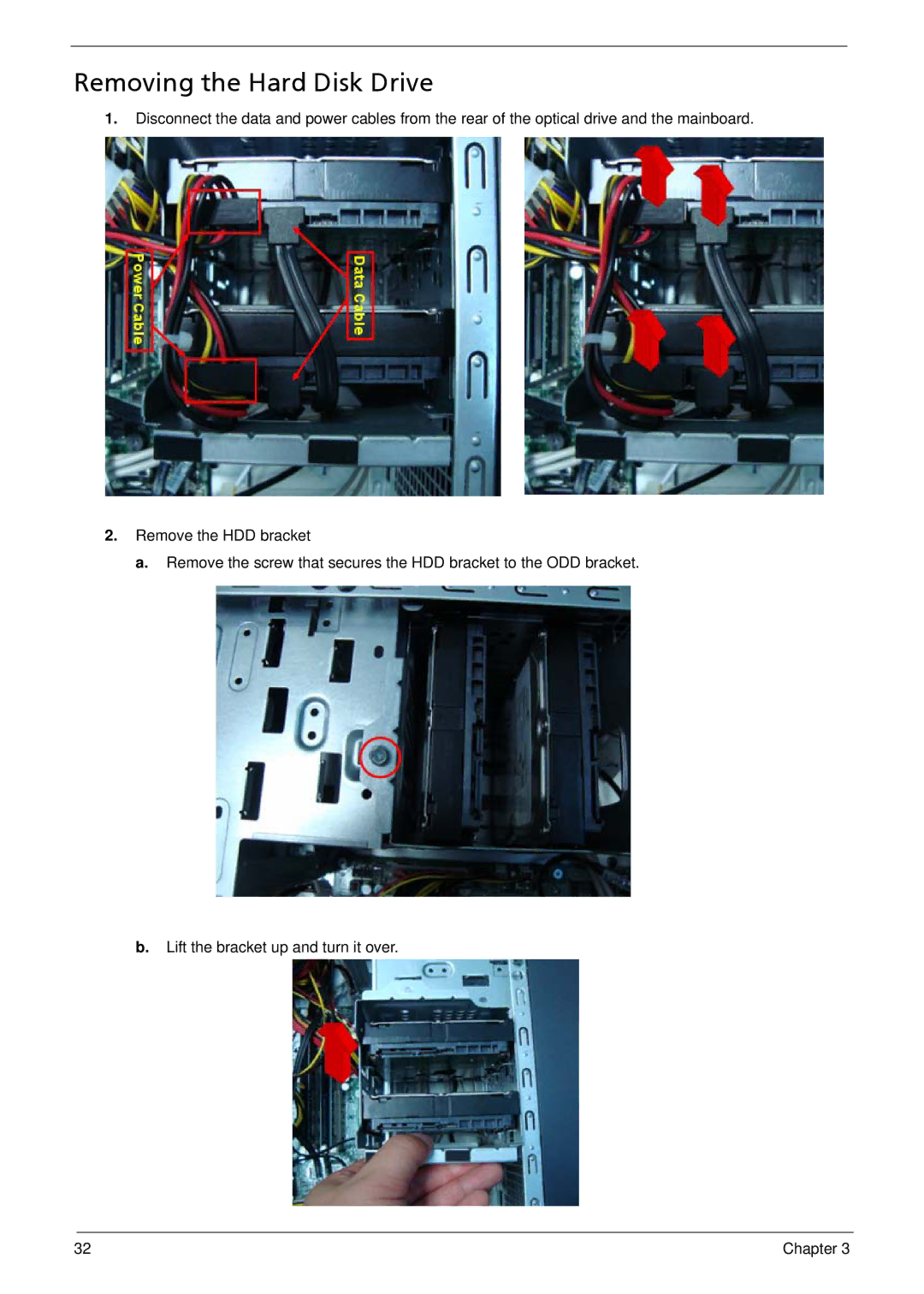 Acer M3802(G) manual Removing the Hard Disk Drive 