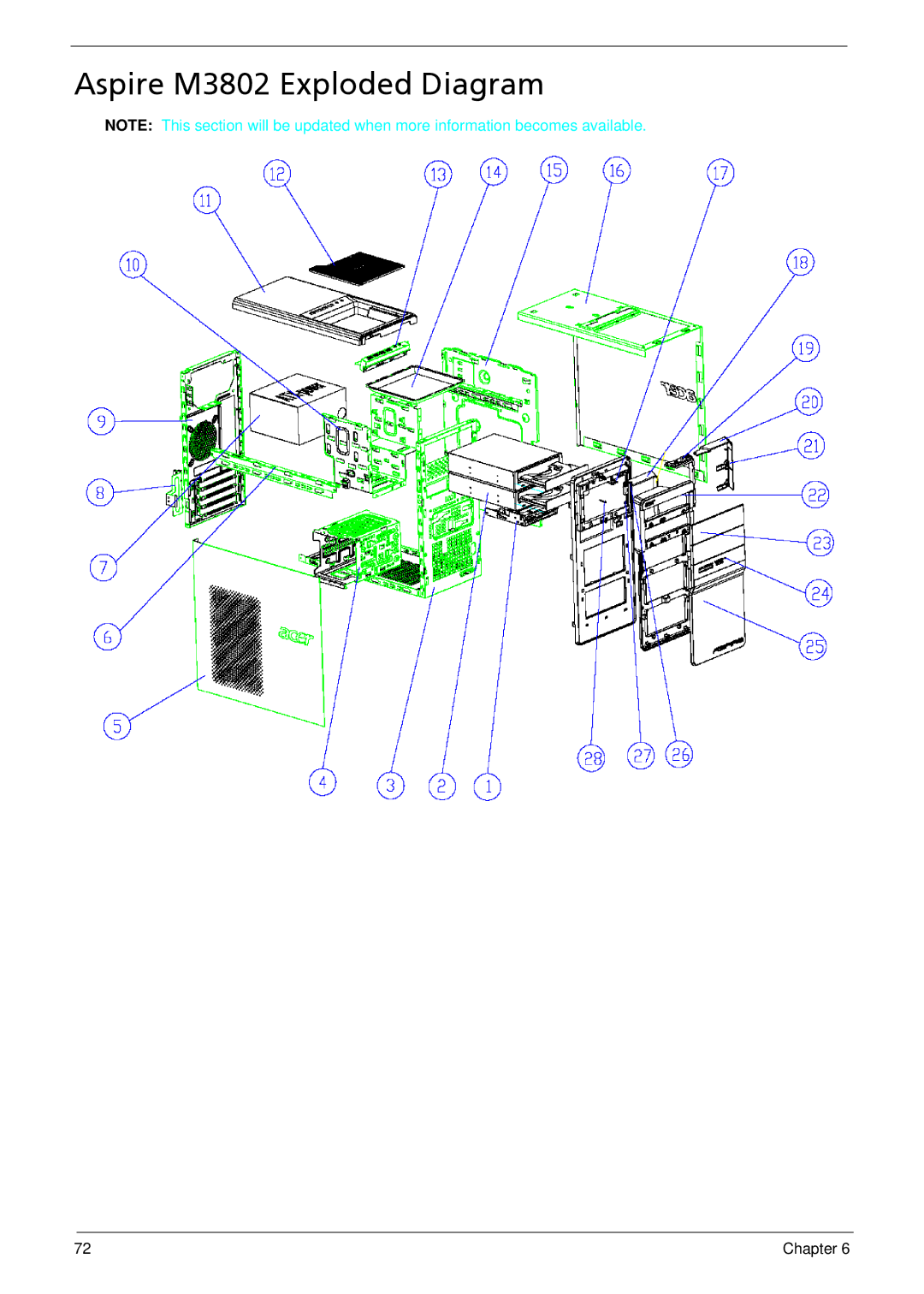 Acer M3802(G) manual Aspire M3802 Exploded Diagram 