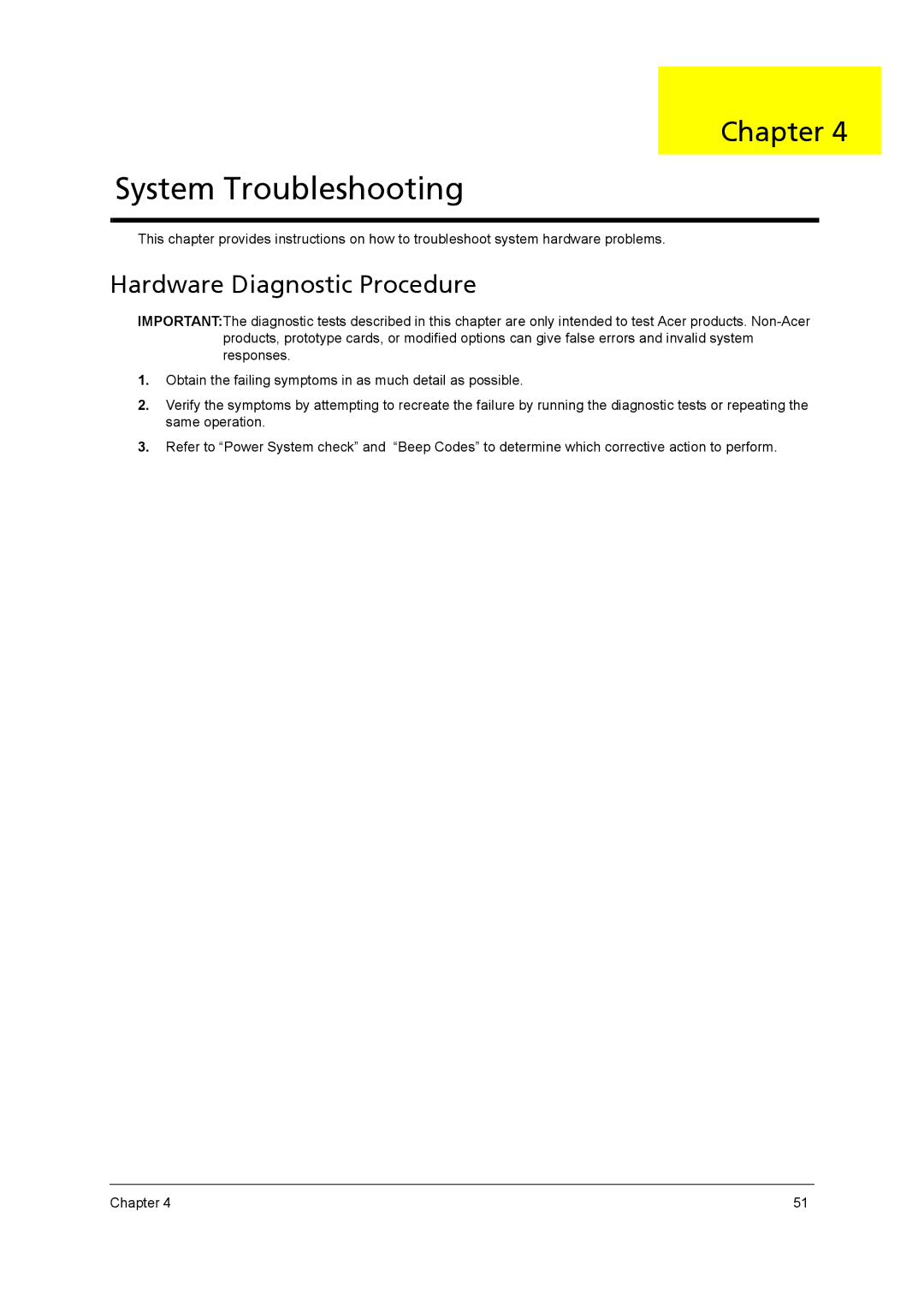 Acer M3920 manual System Troubleshooting 