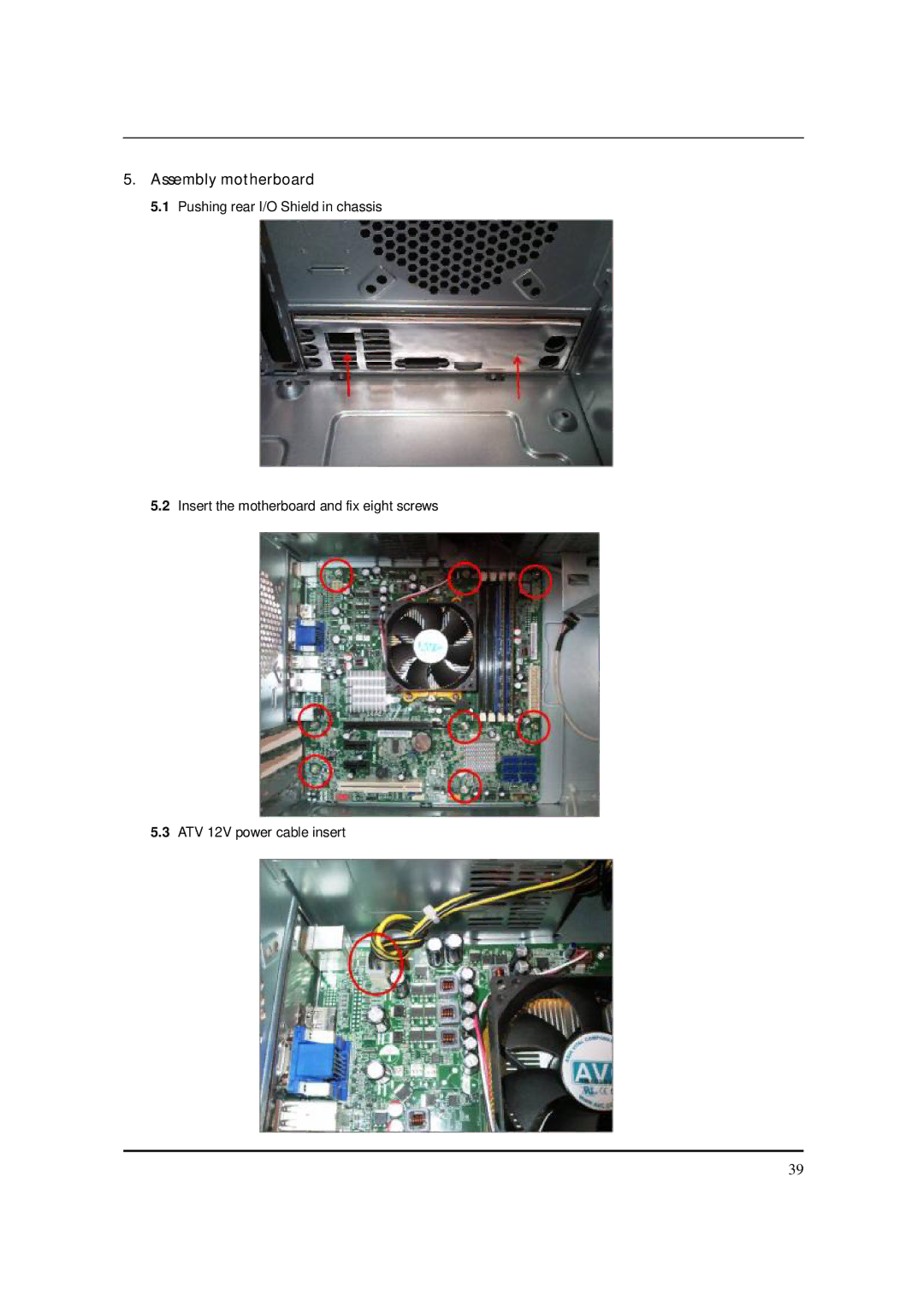 Acer M5150 manual Assembly motherboard 