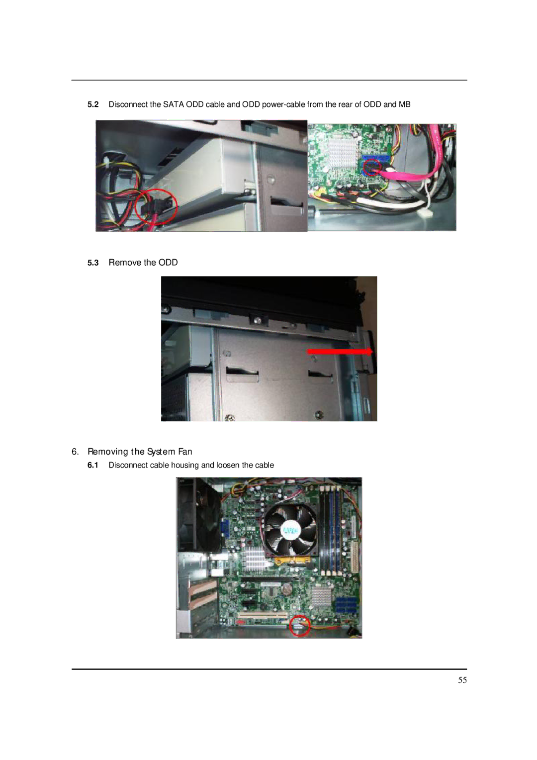 Acer M5150 manual Removing the System Fan 