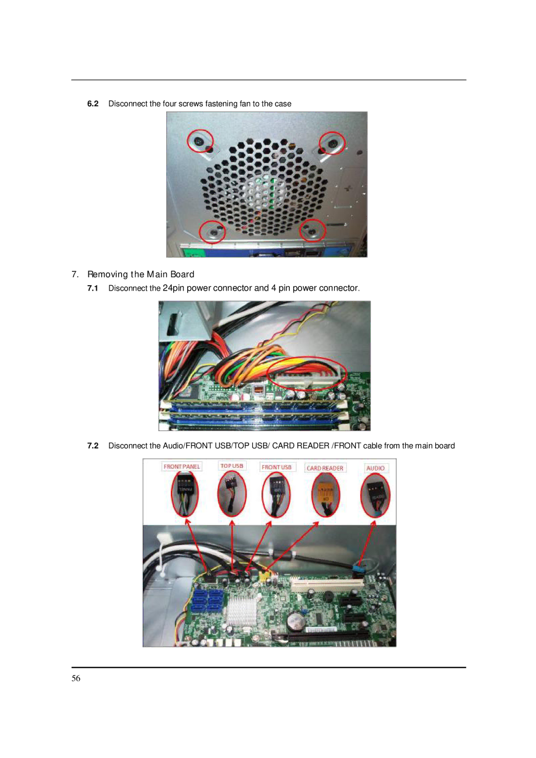 Acer M5150 manual Removing the Main Board 