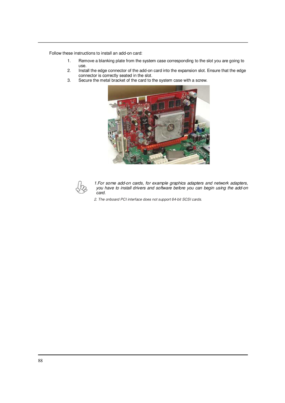 Acer M5150 manual Onboard PCI interface does not support 64-bit Scsi cards 