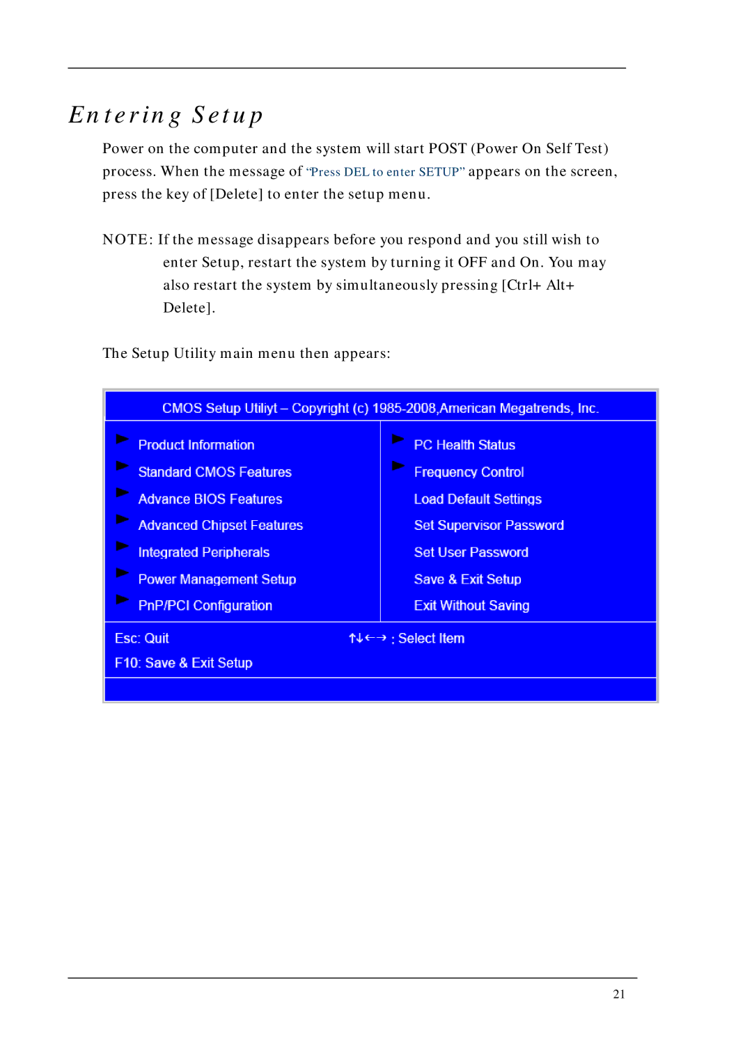 Acer M5200, M3200, M1200 manual Entering Setup 