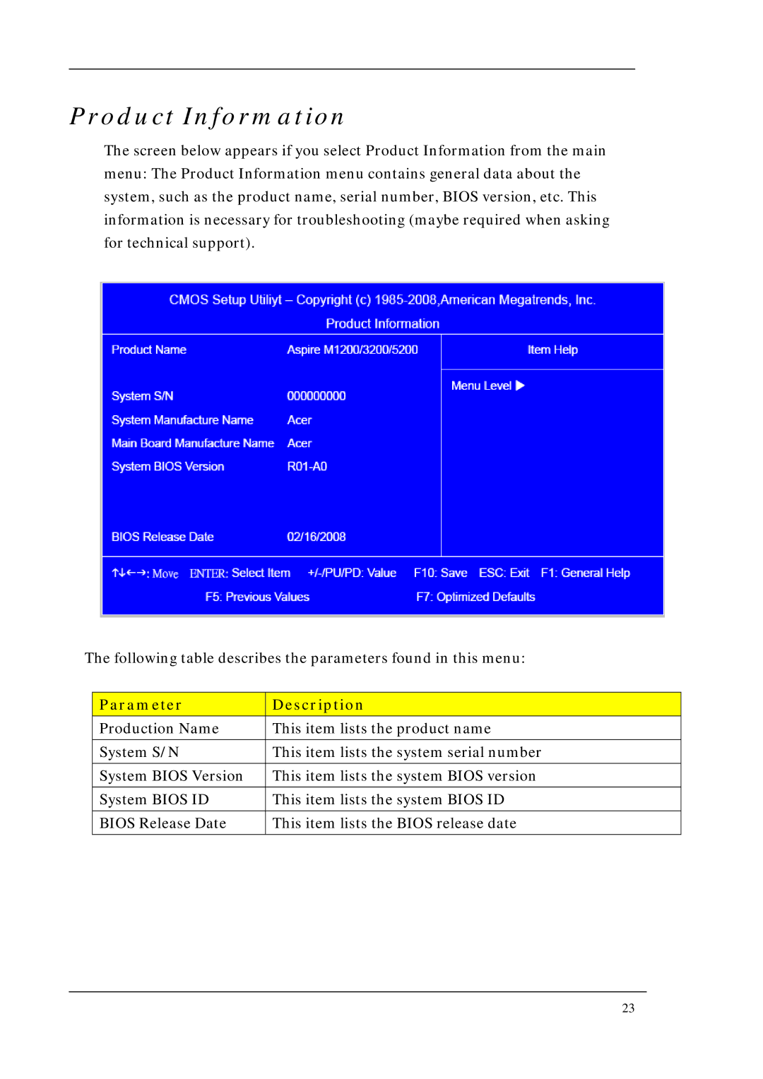 Acer M1200, M5200, M3200 manual Product Information 