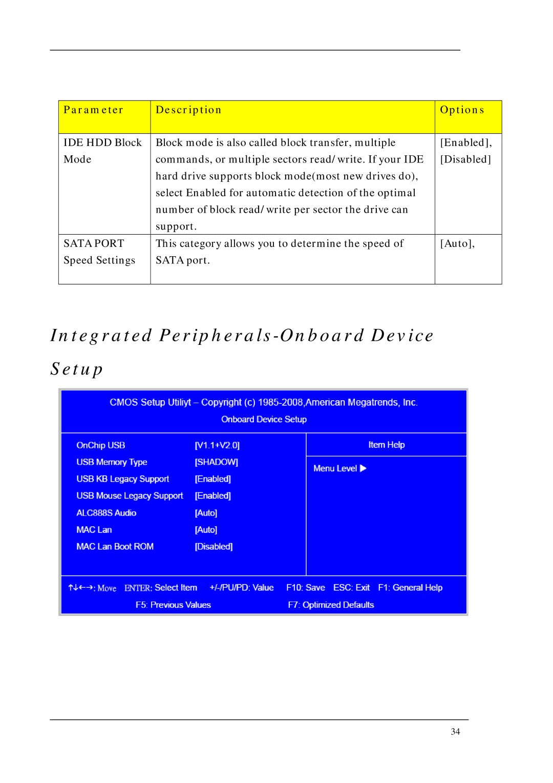 Acer M3200, M5200, M1200 manual Integrated Peripherals-Onboard Device Setup, Sata Port 