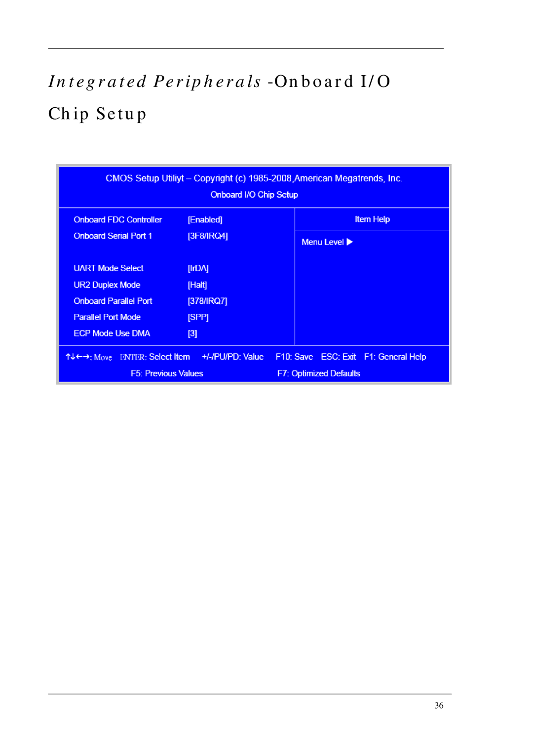 Acer M5200, M3200, M1200 manual Integrated Peripherals -Onboard I/O, Chip Setup 