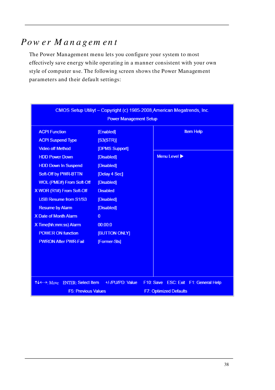 Acer M1200, M5200, M3200 manual Power Management 