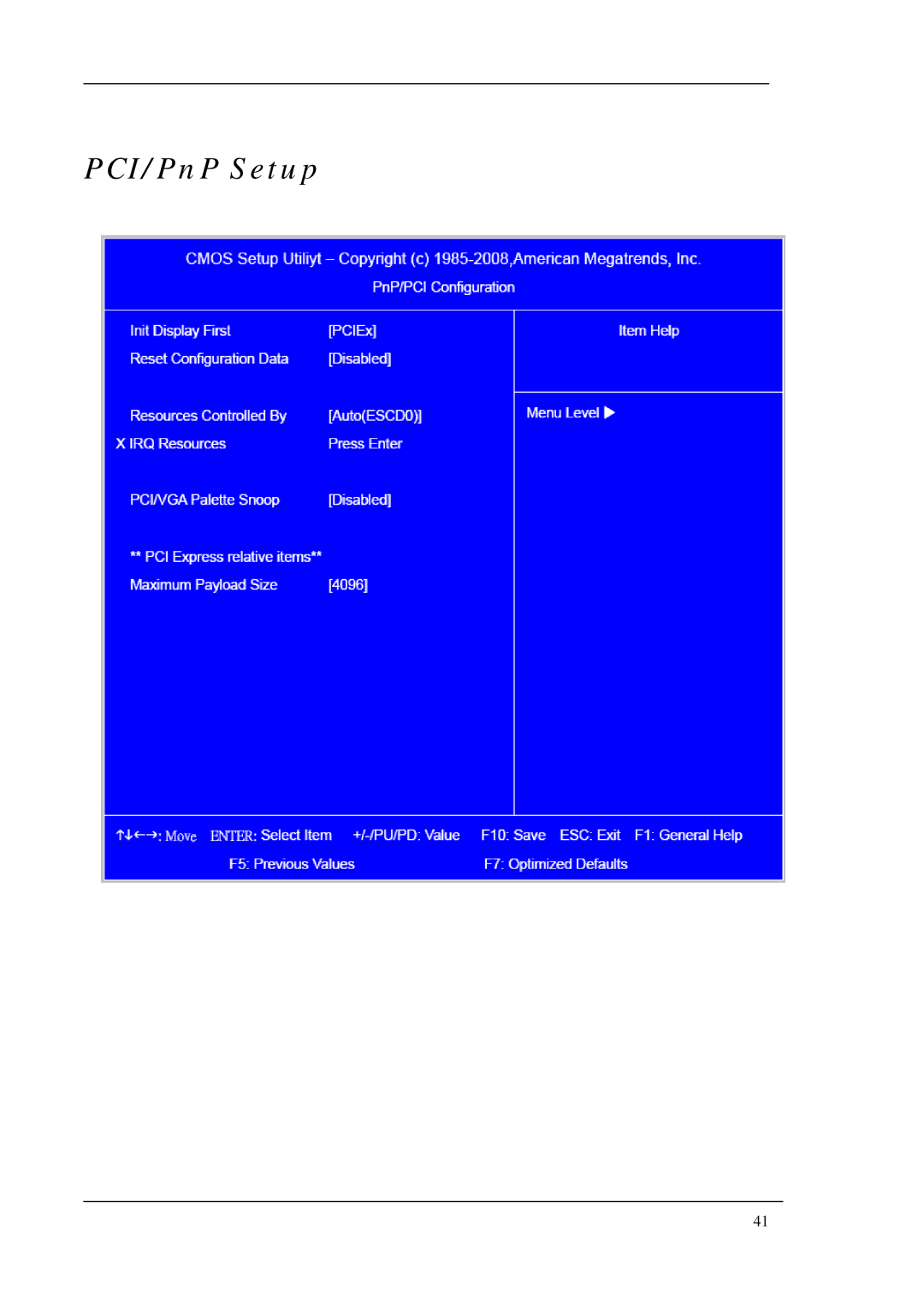 Acer M1200, M5200, M3200 manual PCI/PnP Setup 